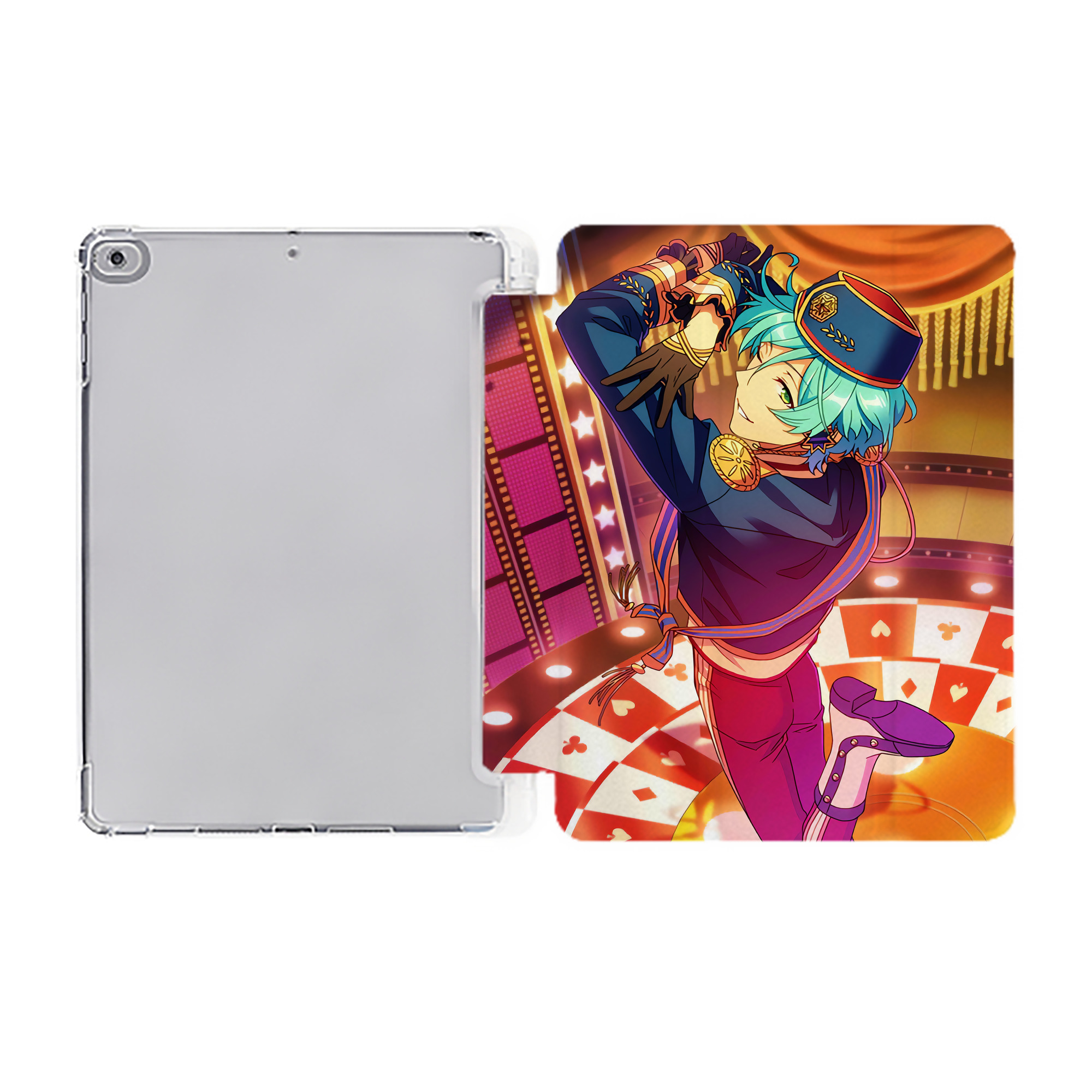 （画像用） あんさんぶるスターズ! Ensemble Stars IPad ケース ペン収納付き 三つ折りスタンド PUレザー×シリコン 対応機種9.5/10.5/10.9インチ
